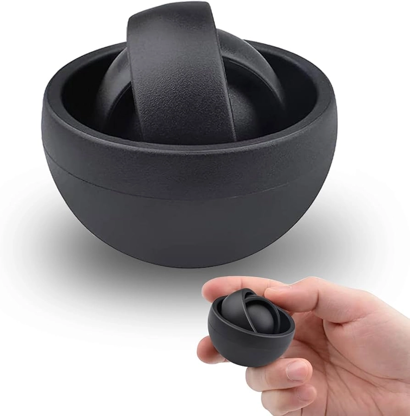 Steemjoey 3D Infinite Flip Fidget, Decompression 3D Ball, Anxiety Relief and Fingertip Stress Relieving Toys Sensory Toys ADHD Toys Interactive Toys for Kids Adults - Black