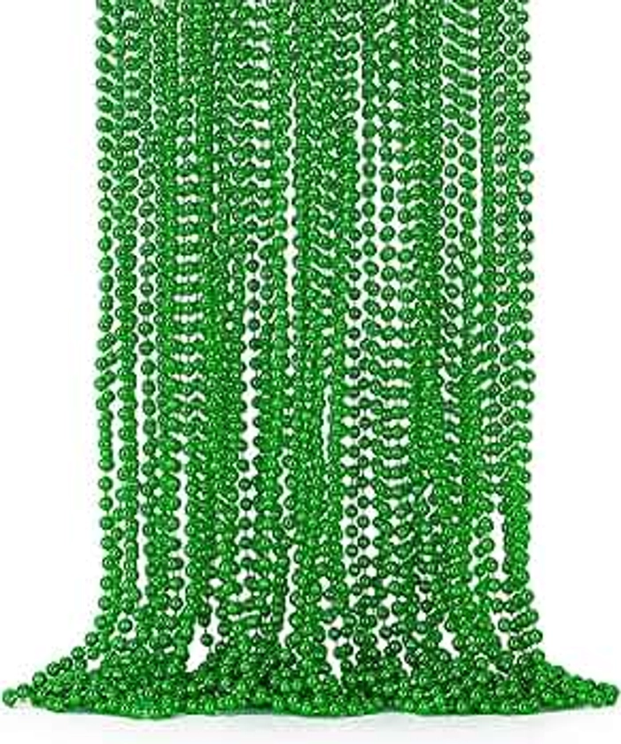 St Patricks Day Beads, 24PCS Christmas Beaded Necklace Accessories, Mardi Gras Beads Necklaces Women Men, Festival Parade Throw Accessories for Mardi Gras St. Patricks Christmas Party Wedding Supplies