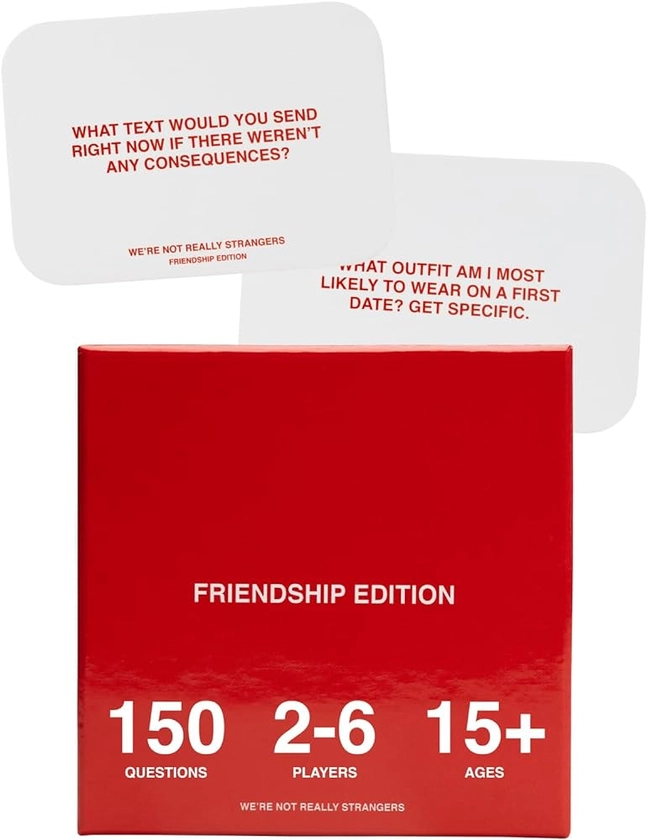 WE'RE NOT REALLY STRANGERS Friendship Edition Card Game - 150 Conversation Cards for Adults,Teens,Couples & Strangers - Fun Family Party Card Game for Game Night or Date Night,Ages 15+,2-6 Players