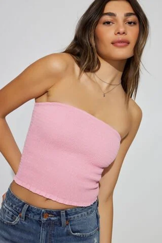 Vera Smocked Tube Top Pink | Garage