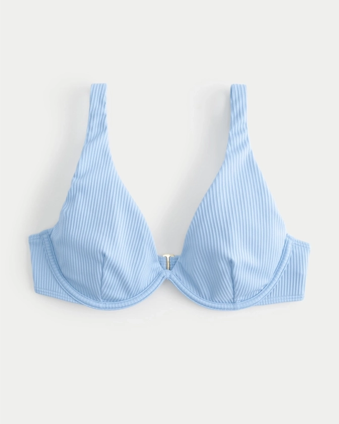 Women's High Apex Ribbed Underwire Bikini Top | Women's Swimwear | HollisterCo.com