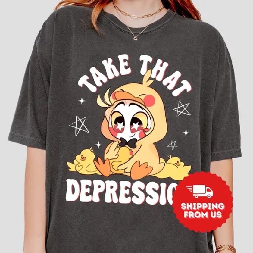 Halloween Lucifer Take That Depression Hazbin Hotel Shirt, Lucifer Morning Shirt, Hazbin Hotel T-shirt, Cute Anime Shirt, Anime Tee