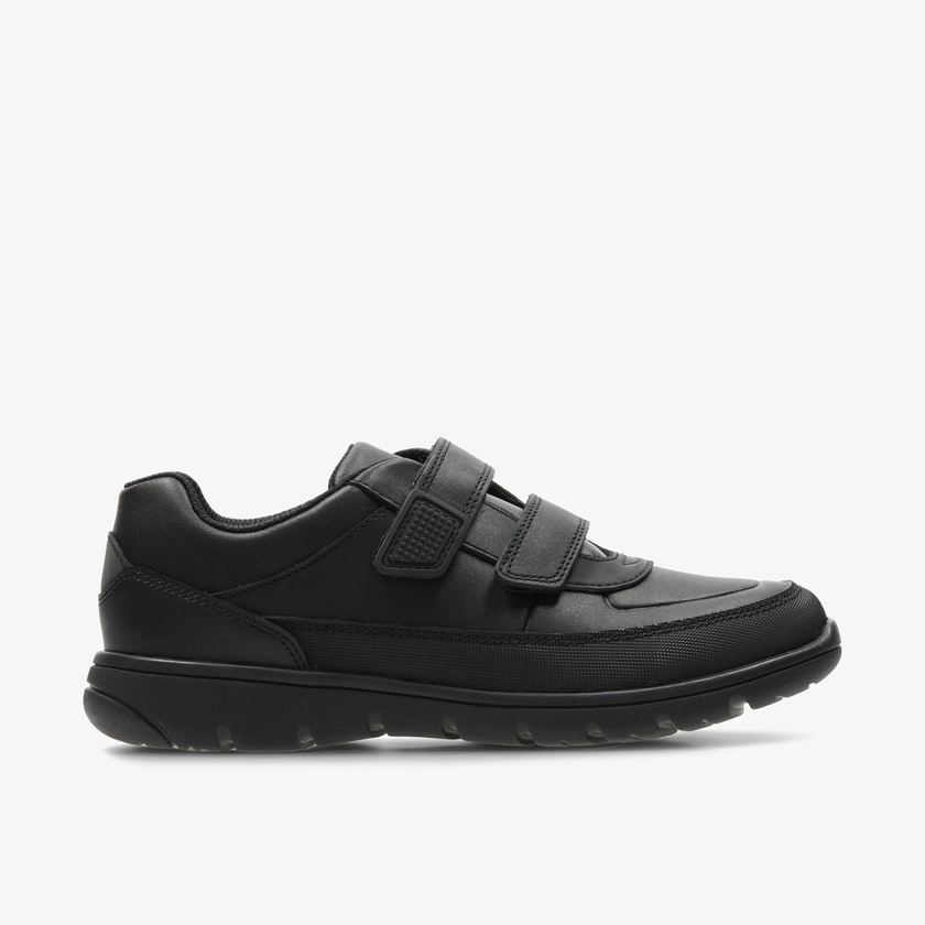 Boys Venture Walk Youth Black Leather Shoes | Clarks Outlet