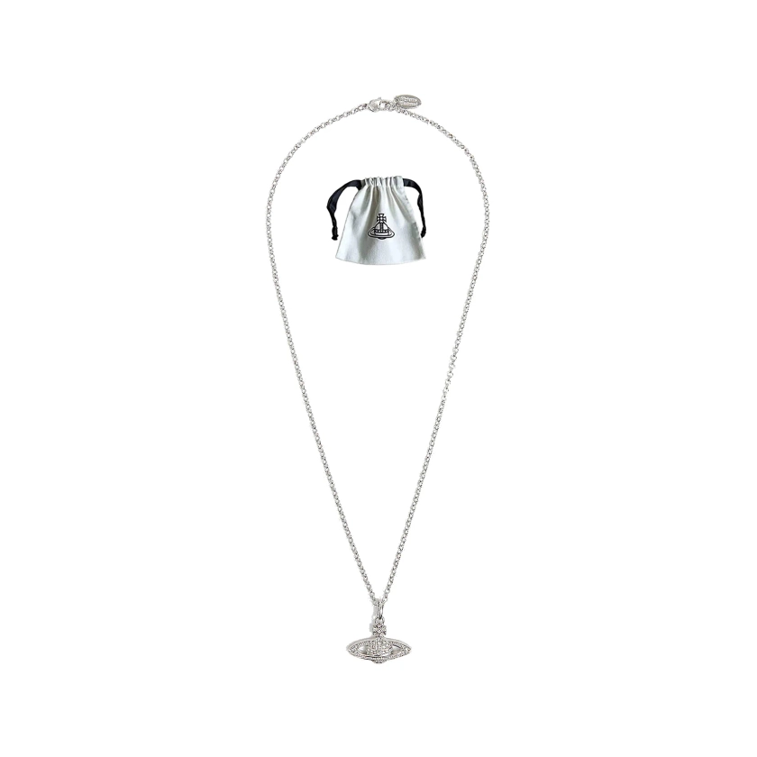 Vivienne Westwood Stainless Saturn Mini Bas Orb Planet Necklace Silver/Rose Gold/Gold with Pouch
