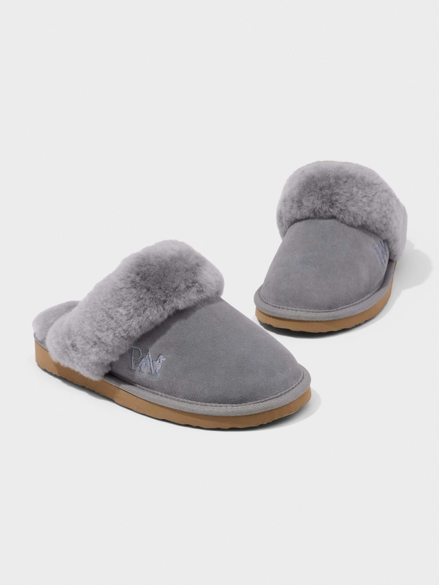 P.A. Classic Suede Scuffs Charcoal - Peter Alexander Online