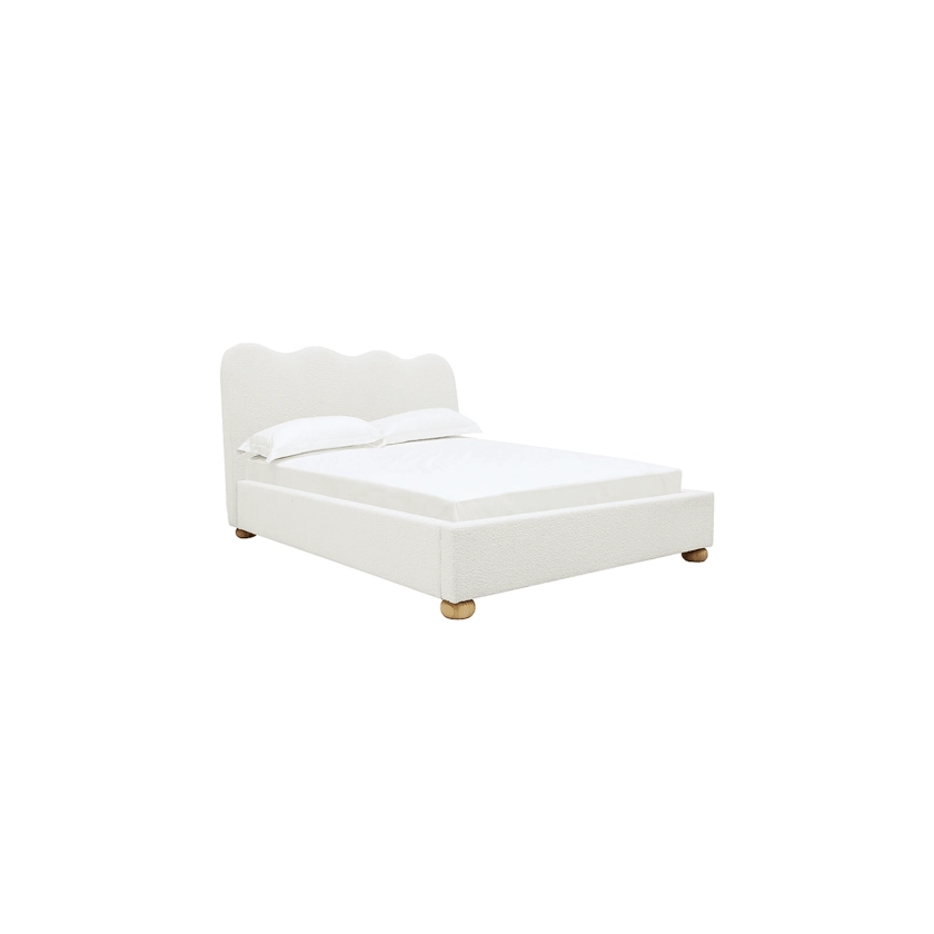 Buy Maeve Wave Boucle Bed Frame Ivory - James Lane Australia