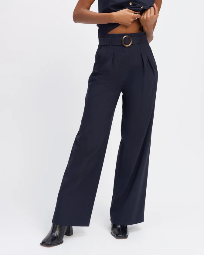 Pantalon palazzo - Bleu Marine