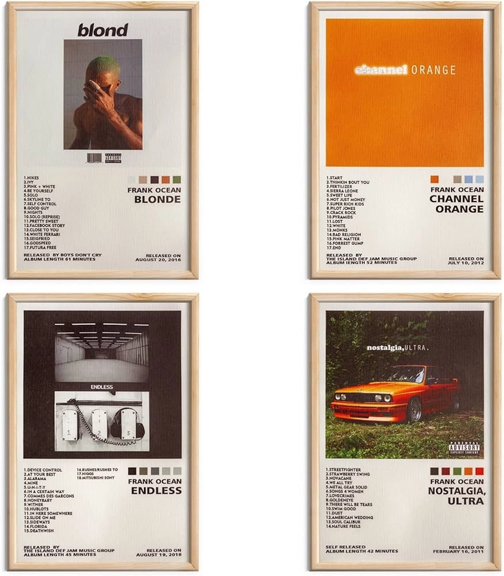Frank Ocean Posters Set of 4 Album Cover Posters 8 by 12 inch Music Posters for Room Aesthetic Canvas Wall Art for Teens Room Decor UNFRAMED (Frank Ocean)