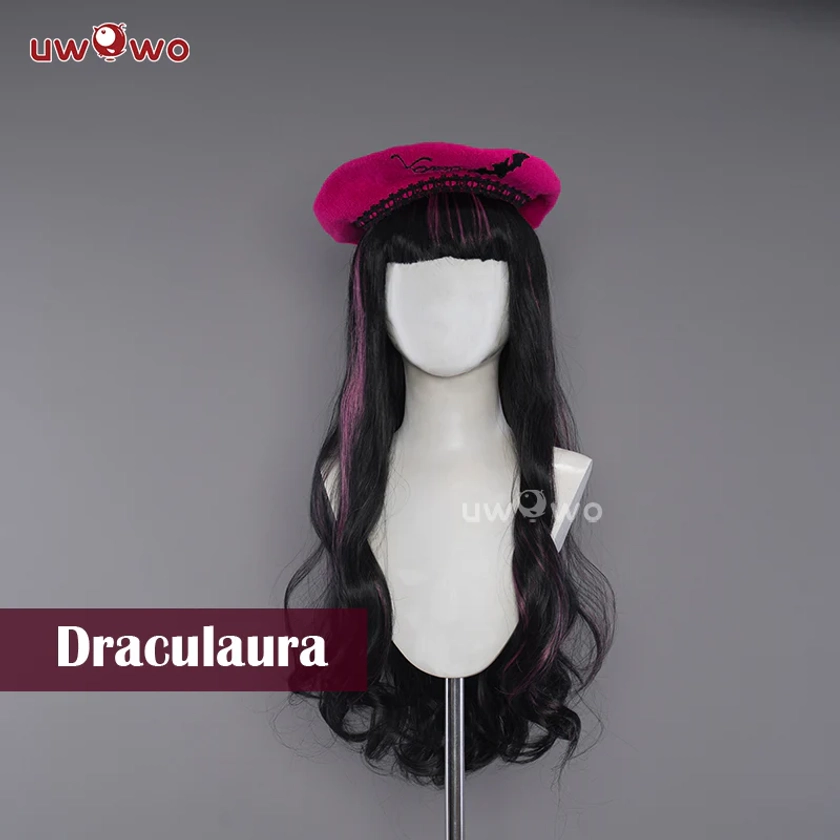 Uwowo Monster High Wig Draculaura Spiderweb Cape Beret Gothic Dress Wi