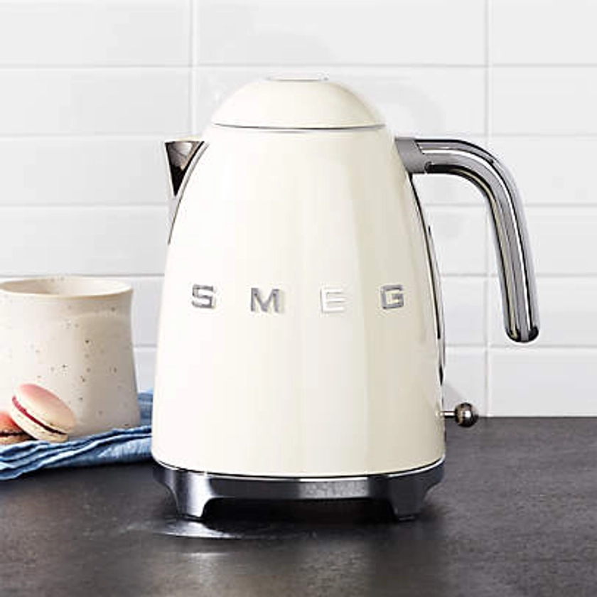 Smeg Cream Retro Electric Tea Kettle + Reviews | Crate & Barrel