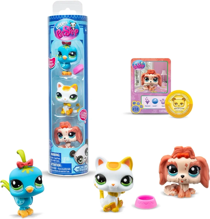 Littlest Pet Shop Bandai Pet Trio Tube City Vibes | Each Pet Trio Tube Contains 3 LPS Mini Pet Toys 1 Accessory 1 Collector Card And 1 Virtual Code | Collectable Toys For Girls And Boys