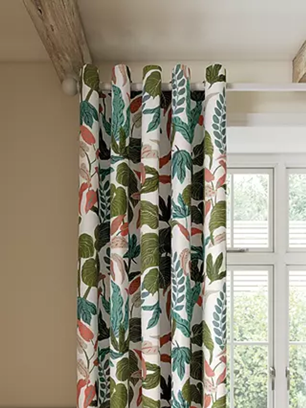 John Lewis Juni Print Pair Lined Eyelet Curtains