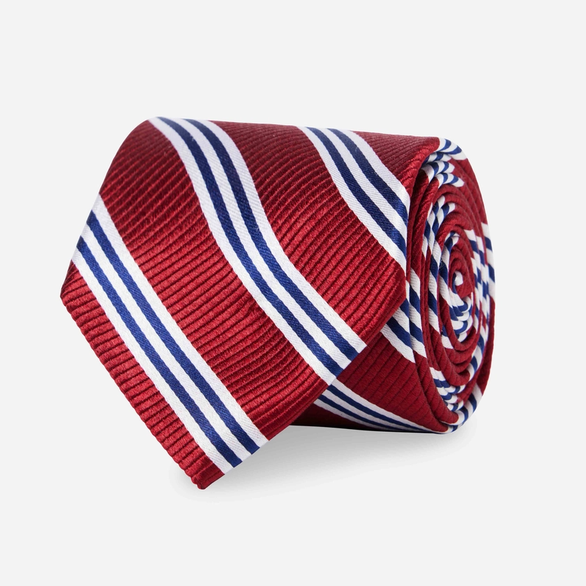 Bar Stripes Burgundy Tie | Silk Ties | Tie Bar