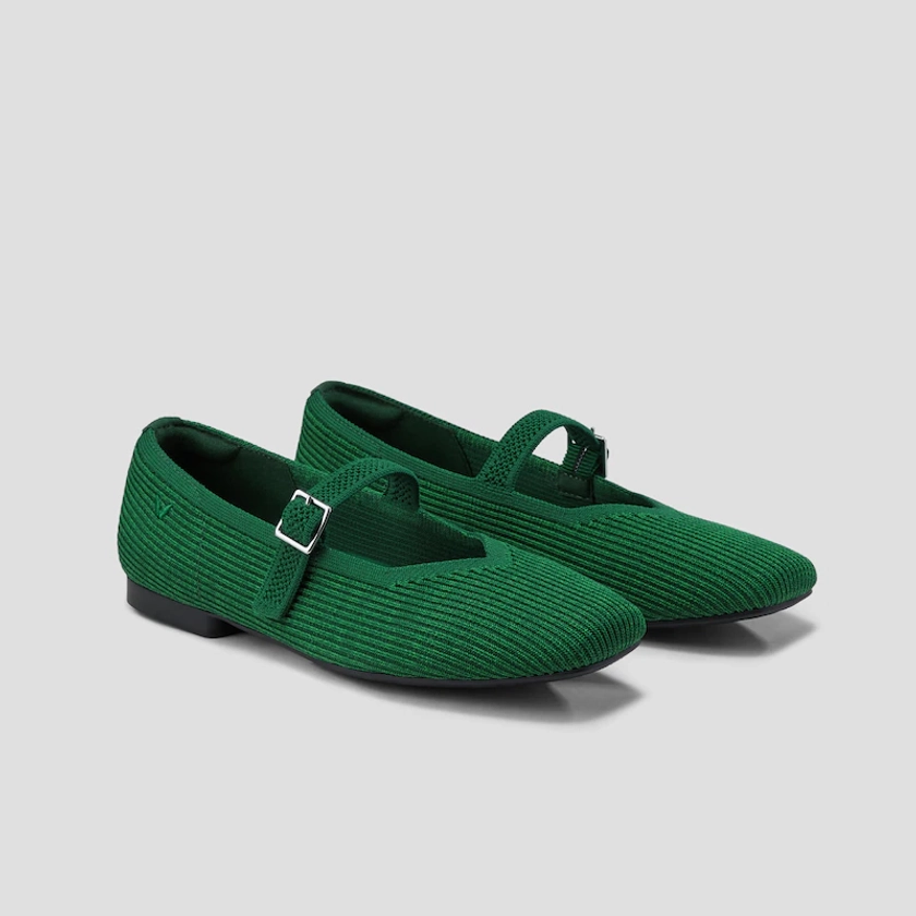 Square-Toe Mary Jane Margot Mary Jane in Forest Green | VIVAIA