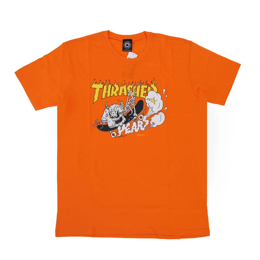 Camiseta Thrasher Neckface 40 Years - Laranja Steezy