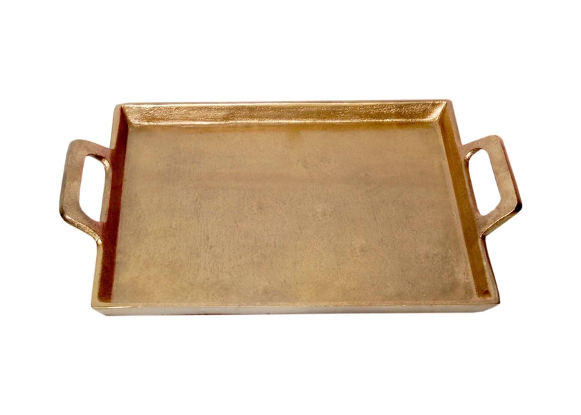 Alum. Tray w/Handles ANTIQUE BRASS