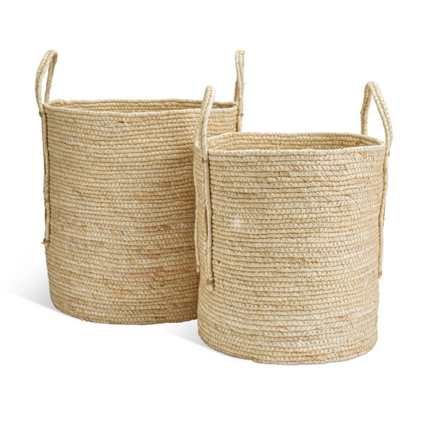 Buy Habitat Corn Husk Storage Baskets - Set of 2 - Natural | Decorative storage boxes | Habitat