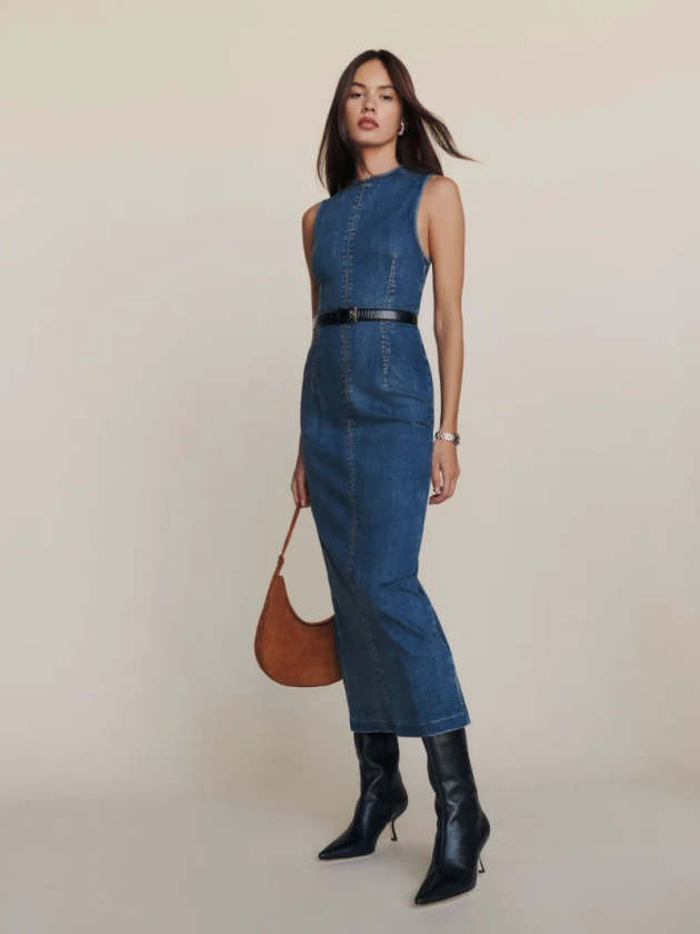 Robe midi en denim Kendi