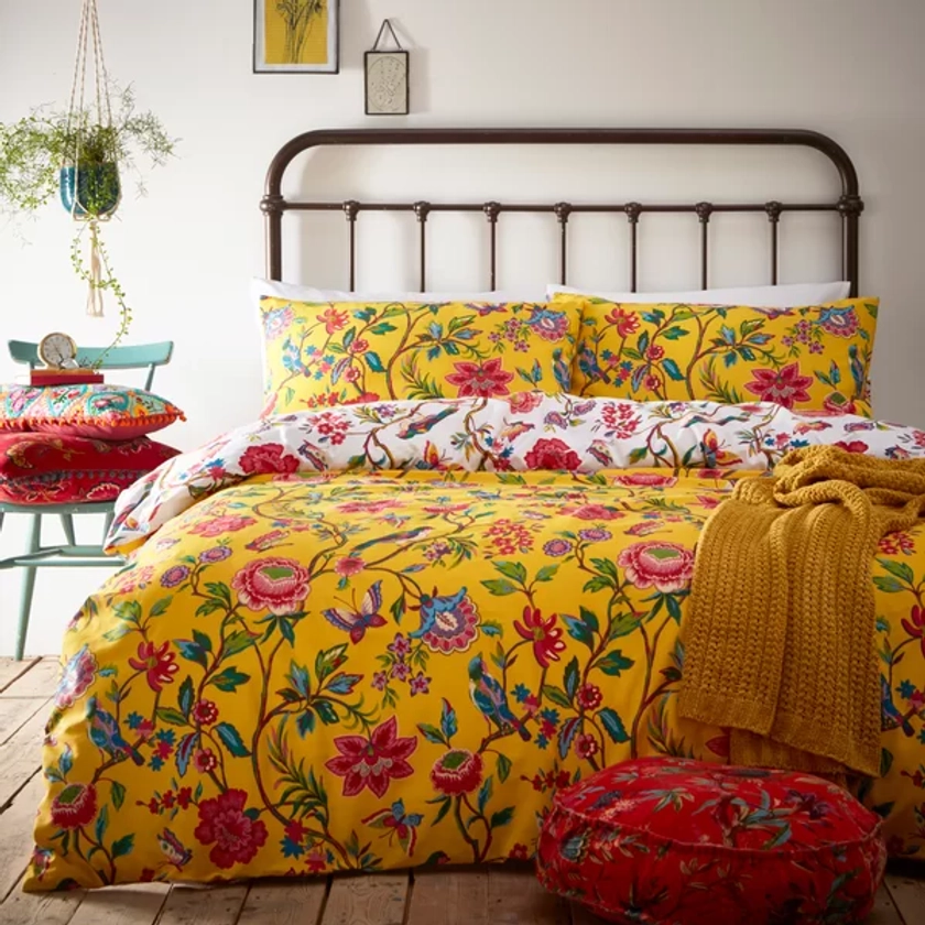 Rufus Cotton Blend Floral Duvet Cover Set with Pillowcases