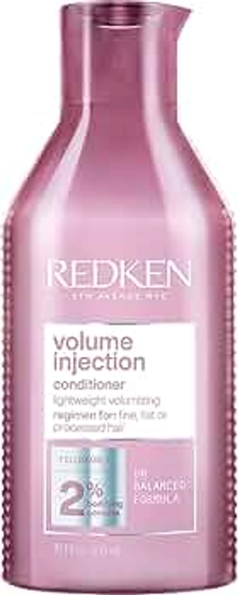 Redken Volume Injection Conditioner | Lightweight Volume Conditioner For Fine Hair | Detangles and Adds Volume & Body to Flat Hair | Paraben Free