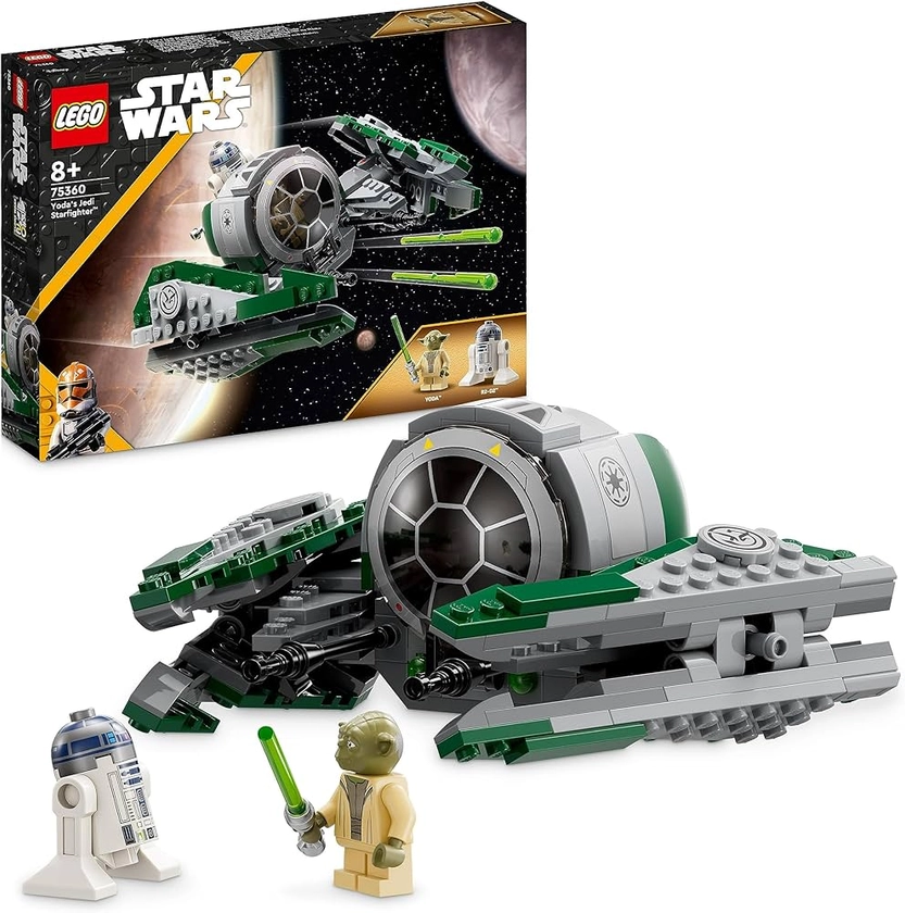 LEGO 75360 Star Wars Le Chasseur Jedi de Yoda, Jouet de Construction, The Clone Wars Set de Véhicules avec la Minifigurine Yoda, Le Sabre Laser et la Figurine du Droïde R2-D2 : Amazon.fr: Jeux et Jouets