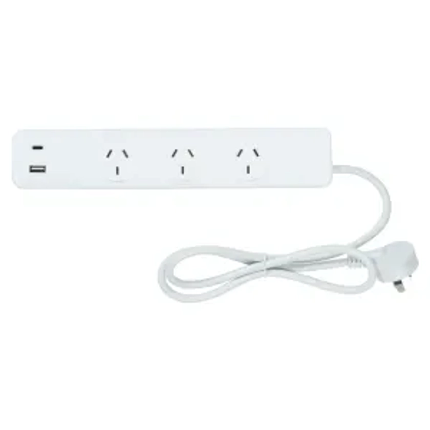 Arlec 3 Outlets 2 USB A&C Powerboard