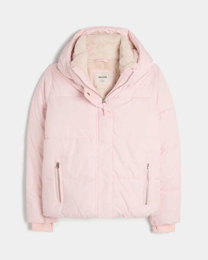 Women's Faux Fur-Lined All-Weather Puffer Jacket | Women's Jackets & Coats | HollisterCo.com