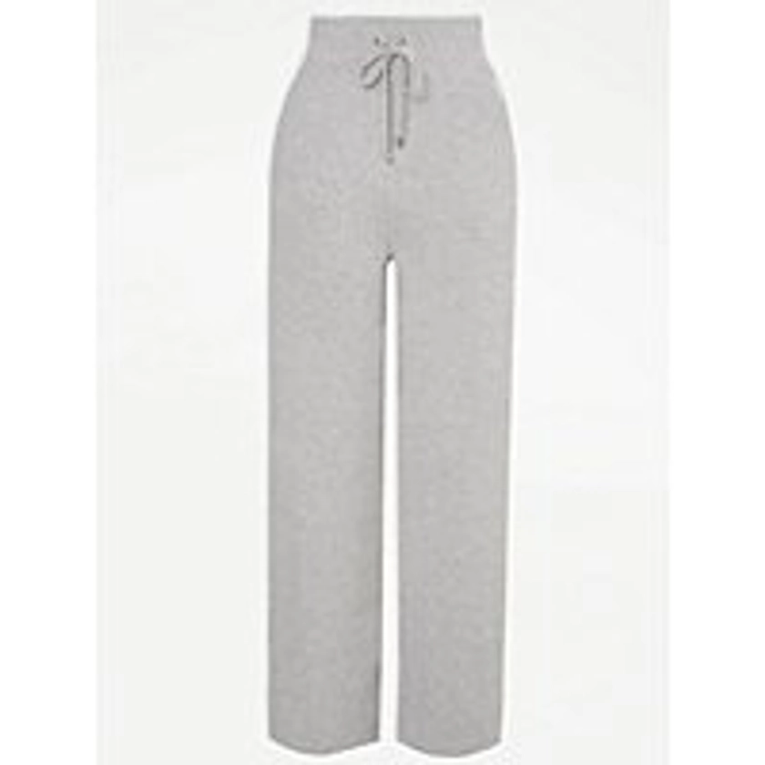 Grey Soft Touch Knitted Wide Leg Pyjama Bottoms | Lingerie | George at ASDA