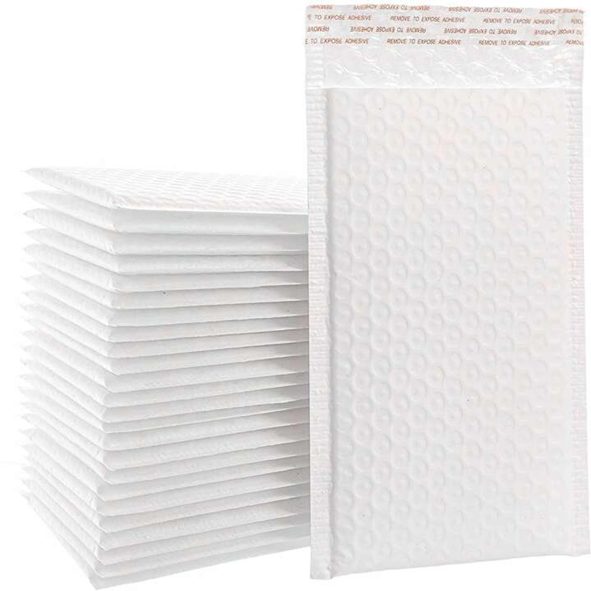 50pcs White Polyethylene Bubble Envelope (5 X 5.8 Inches) Foam Bag Polyester For Shipping/packaging/mailing