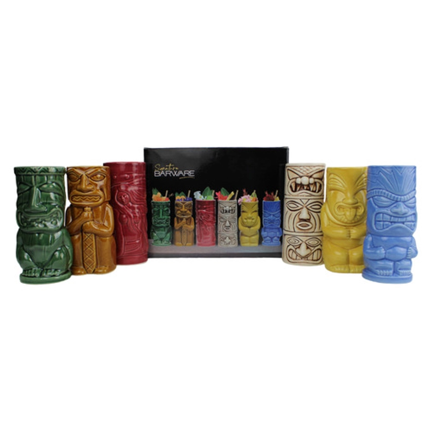 6 Piece Tiki 500ml Ceramic Cocktail Mug Set