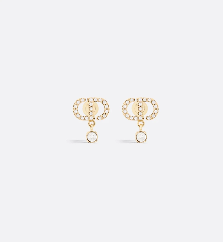 Petit CD Earrings Gold-Finish Metal and Silver-Tone Crystals | DIOR