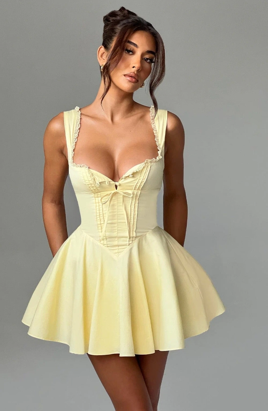Antonella Mini Dress - Lemon