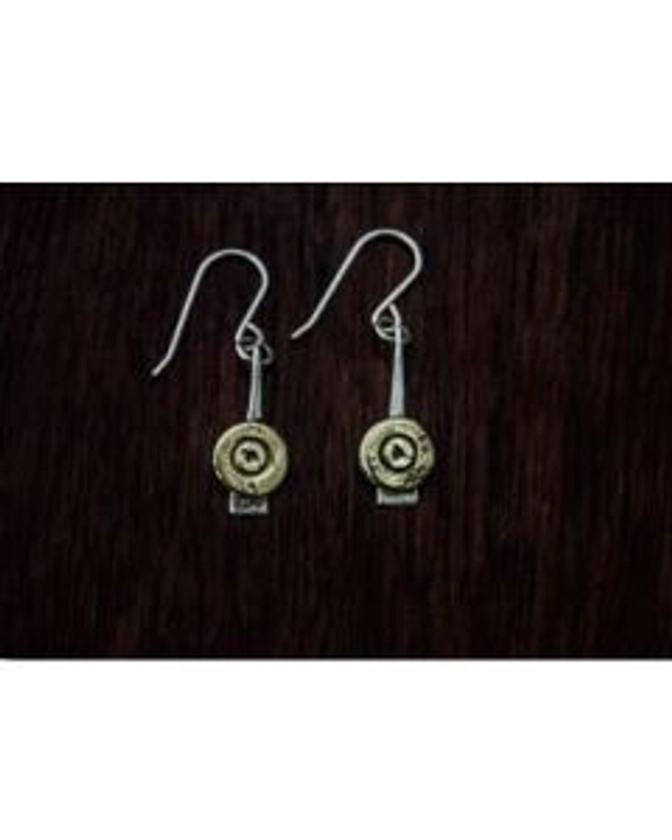 ADES2 Apopo Ammo Bullet Circle Extended Drop Earrings