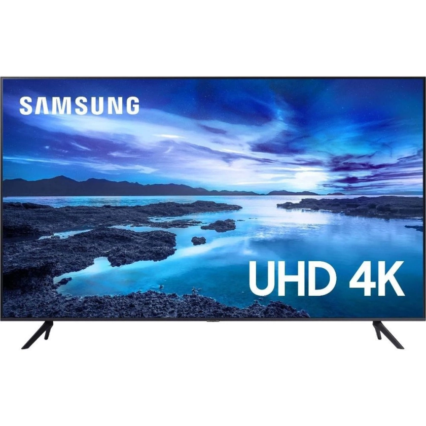 Smart TV 65" UHD Samsung 4k 65AU7700 Processador Crystal 4k Tela Sem Limites Visual Livre de Cabos Alexa Built In em Promoção | Ofertas na Americanas