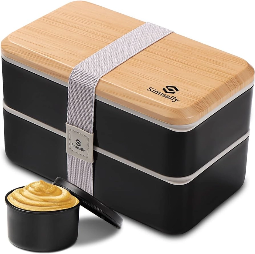 Sinnsally Bento Lunch Box Adulte,1400ml Boite à Bento,Boîte à Lunch,Boîte à Déjeuner,Boite Bento pour Salades,Collations,Boite Repas Compartiments avec Accessoires,Bento Japonais Design avec Couverts : Amazon.fr: Cuisine et Maison