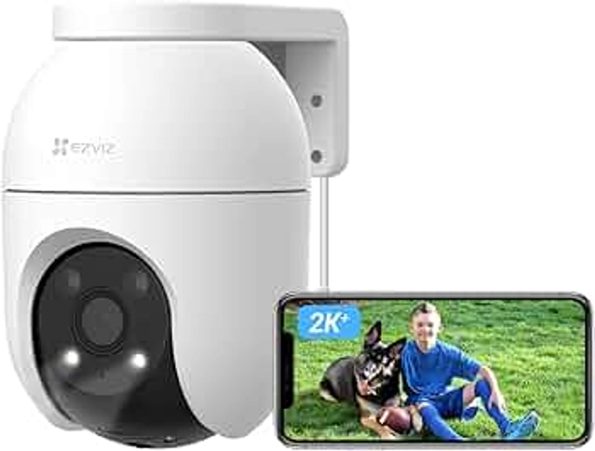 EZVIZ C8c 4MP Camera Surveillance WiFi Extérieure à 360° avec Suivi Auto-Zoom, Détection de Forme Humaine/Véhicule, Vision Nocturne en Couleur, Audio Bidirectionnel, IP65 Etanche, Défense Active