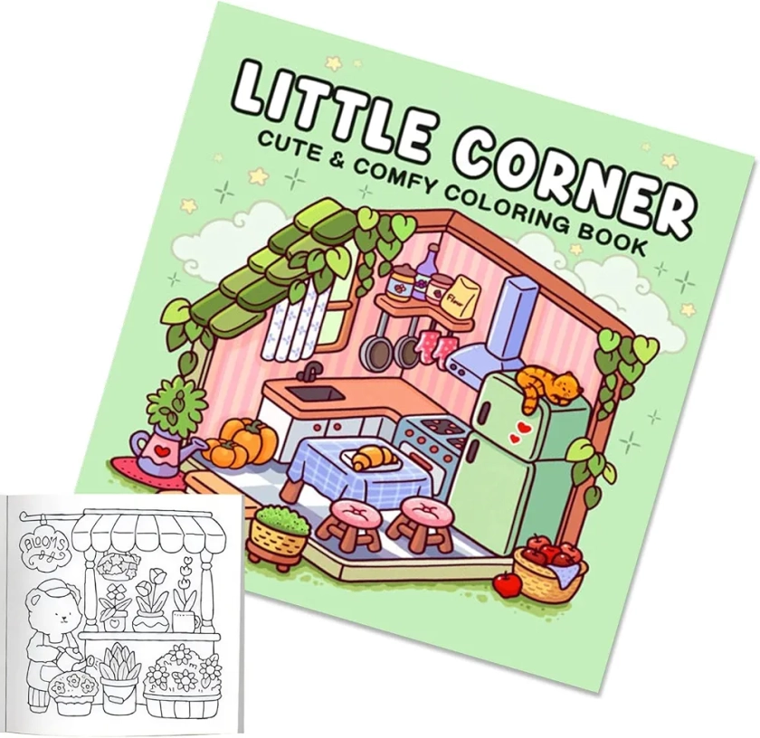 Little Corner: Coloring Book For Adults And Teens | Coloring Book With Cozy Little Corners,livres De Coloriage Avec Des Petits Coins Confortables Pour Le Développement Du Cerveau Des enfant-s