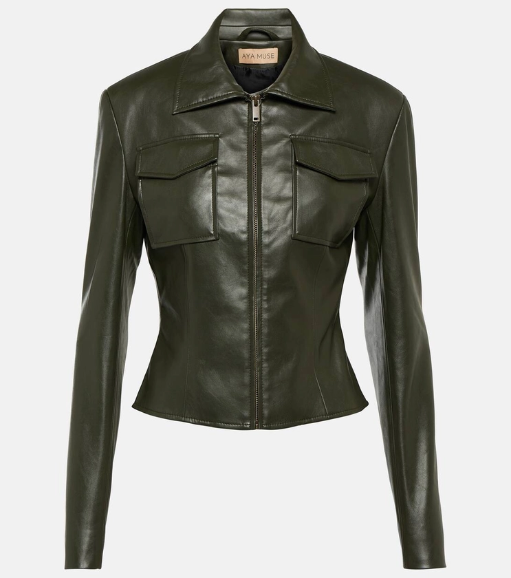 Edona Faux Leather Jacket in Green - Aya Muse | Mytheresa