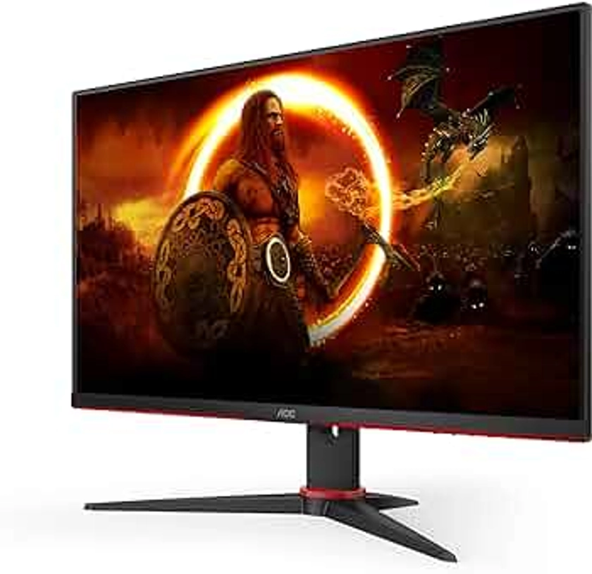 AOC Gaming 24G2SPAE - Écran FHD 24" 165 Hz, 1 ms MPRT, FreeSync, G-Sync Compatible, Haut-Parleur (1920 x 1080, VGA, HDMI, DisplayPort) Noir/Rouge