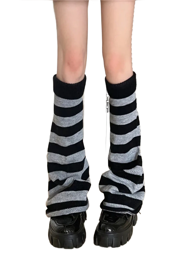 Striped Knit Leg Warmers