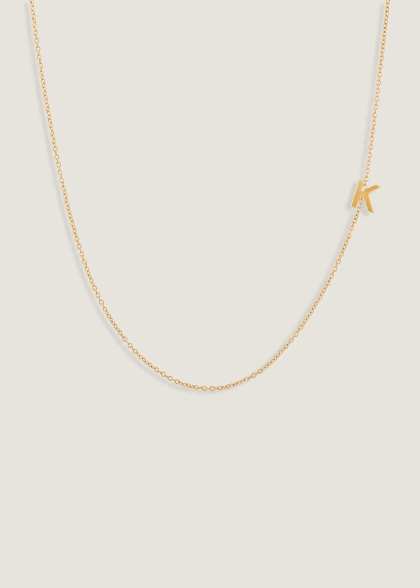 Asymmetrical Single Initial Necklace - Kinn