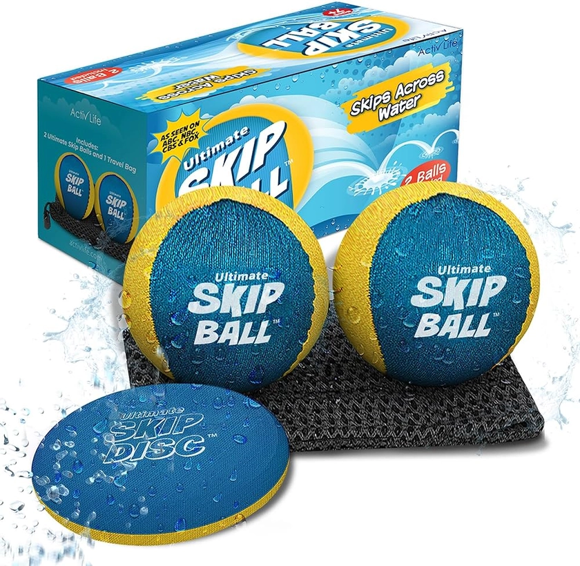 Activ Life Skip Ball, 2 Pack (Cyan), Water Skipping Ball, Skip Balls for Swimming Pools, Pool Ball and Pool Toy for Kids, Easter Basket Stuffer Gift for Kids : Amazon.co.uk