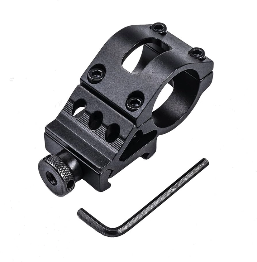 Weltool PM1 Tactical Torch Mount for Picatinny Rail (MIL-STD-1913), Weaver Rail Systems - 30mm/25mm Holder 45 Degree Clip for All Standard 1 inch Torch