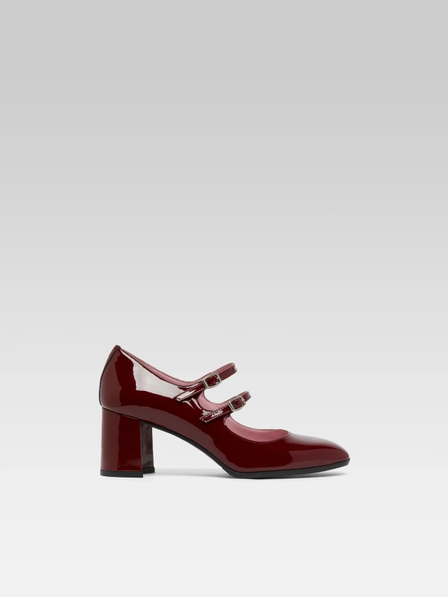 ALICE Escarpins babies cuir verni bordeaux | Carel Paris Chaussures