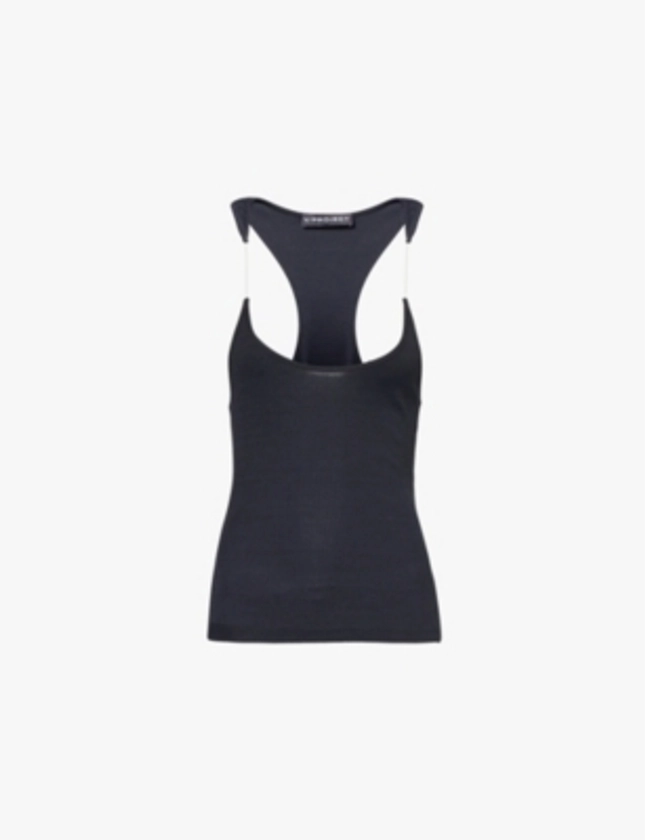 Y/PROJECT - Invisible-strap ribbed cotton-jersey top | Selfridges.com