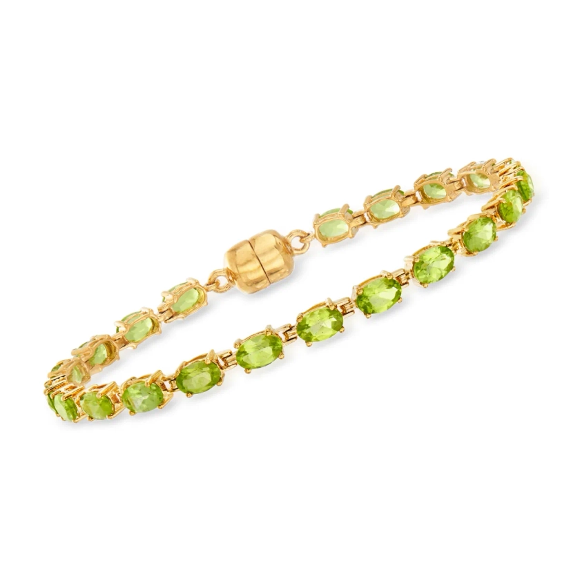 8.50 ct. t.w. Peridot Tennis Bracelet in 18kt Gold Over Sterling with Magnetic Clasp | Ross-Simons