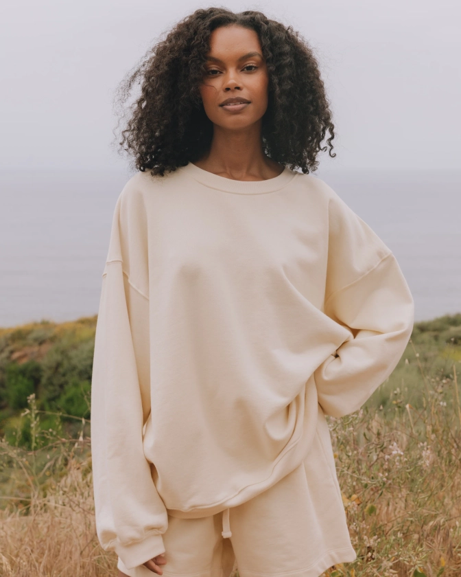 Unisex Oversized Crew - Sand