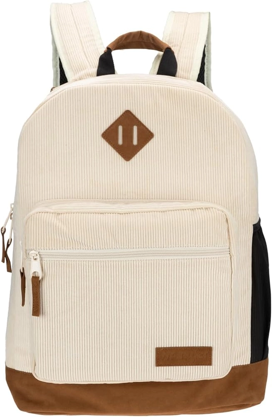 Wrangler Yellowstone Western-Style Backpack Corduroy Casual Daypack for Travel, Everyday Use with Padded Laptop Sleeve (Cream)