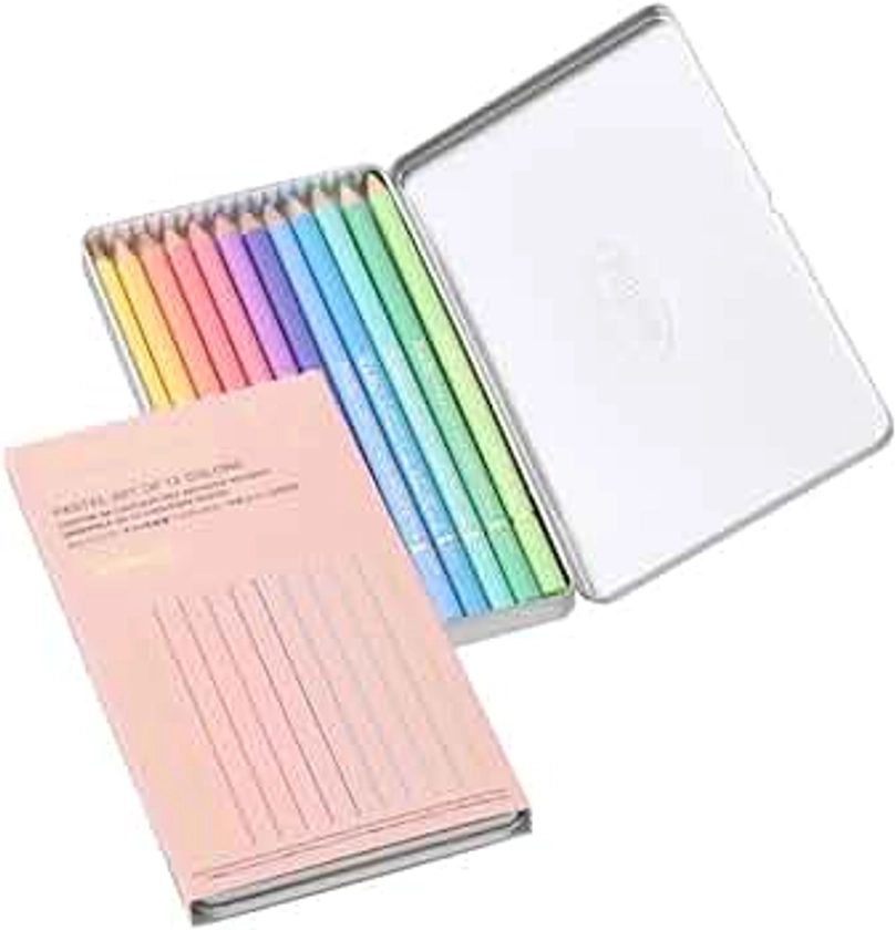 Holbein Color Pencil Set of 12 Pastel Colors, Metal Tin (OP903)