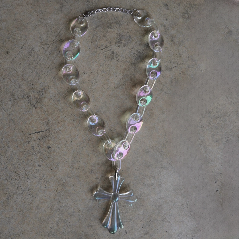 Opal Cross Link Necklace